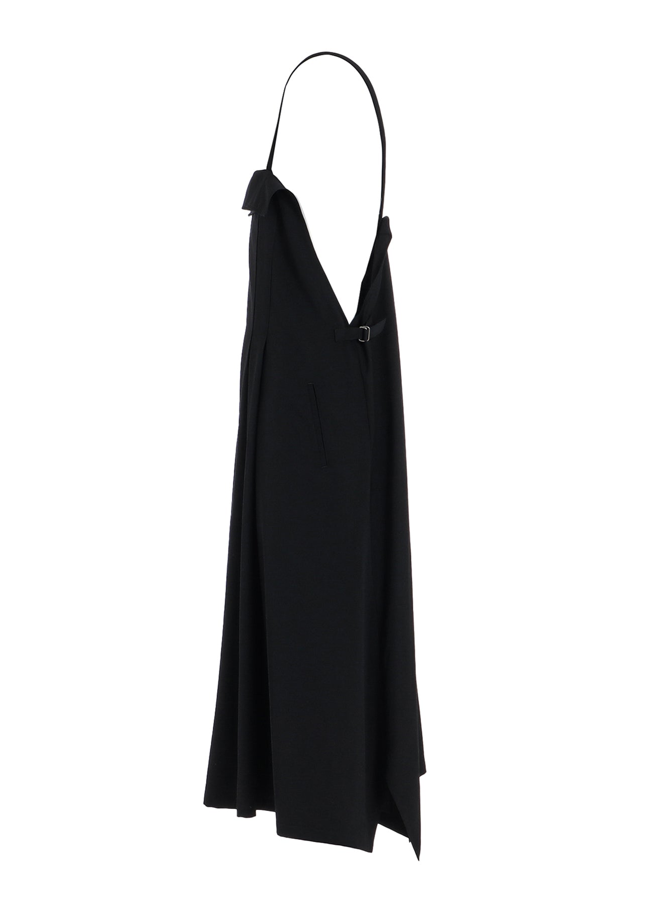 WASHER WOOL GABARDINE PLEATED SHOULDER STRAP DRESS