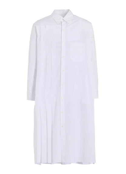 COTTON BROAD PLEATED SHIRT DRESS