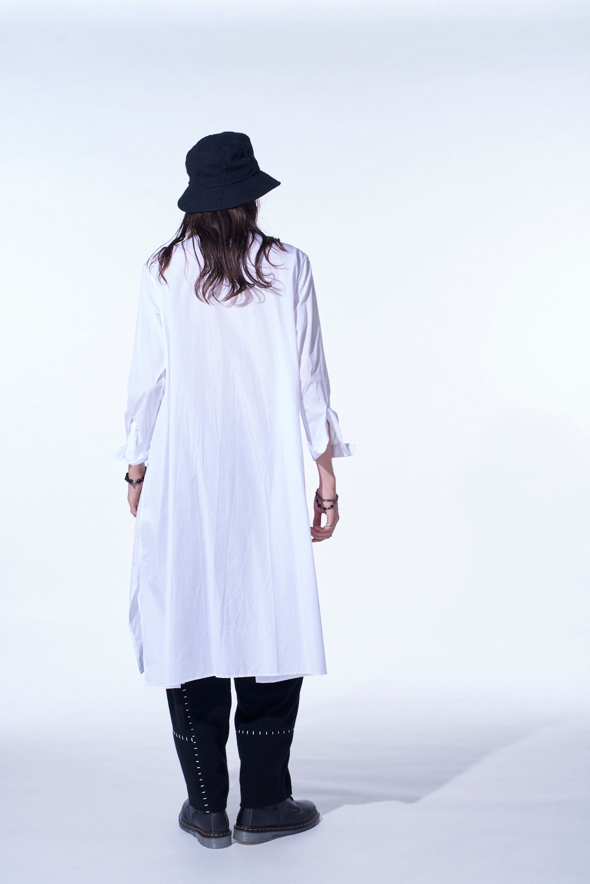 COTTON BROAD PLEATED SHIRT DRESS