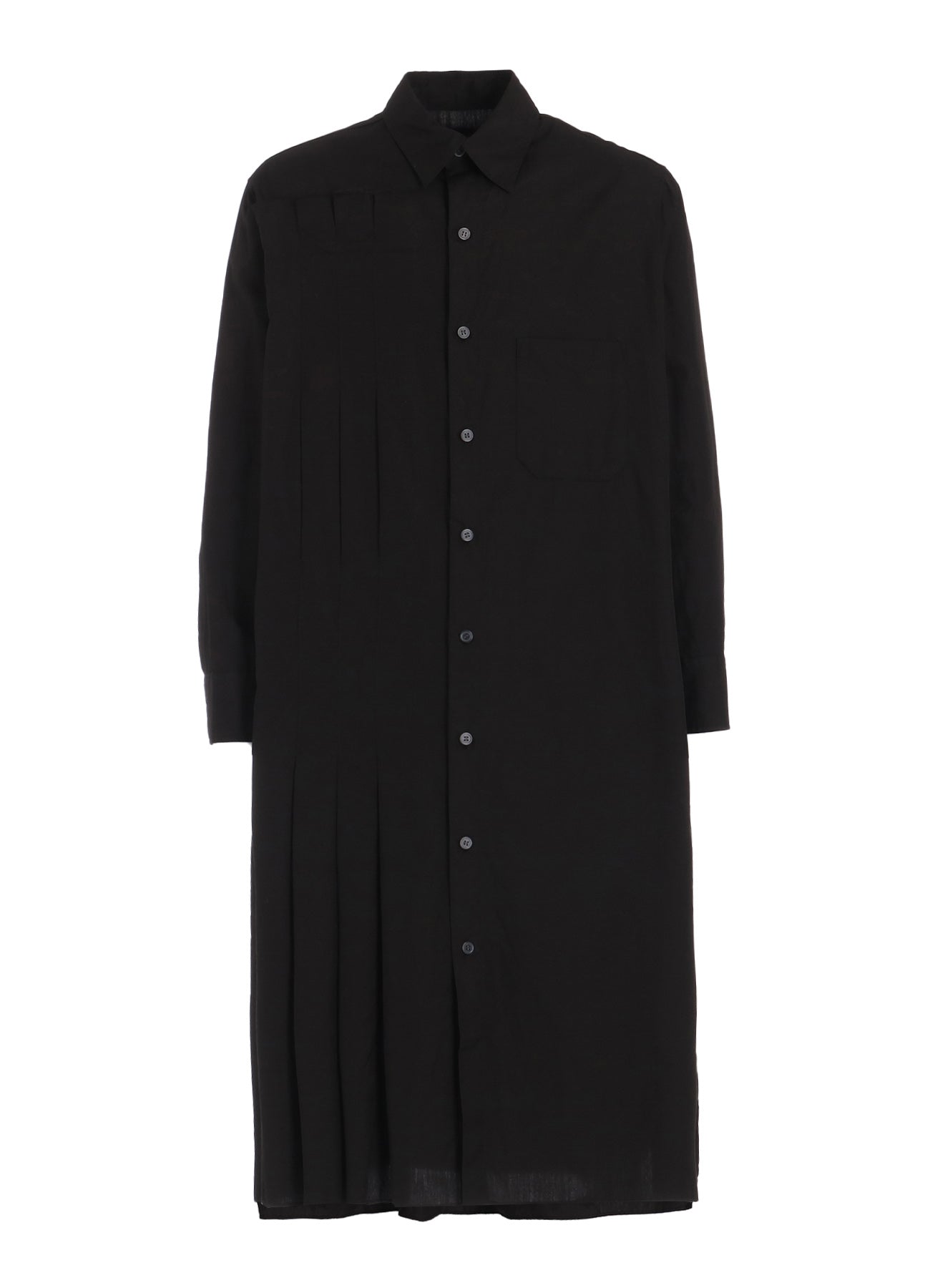 COTTON BROAD PLEATED SHIRT DRESS