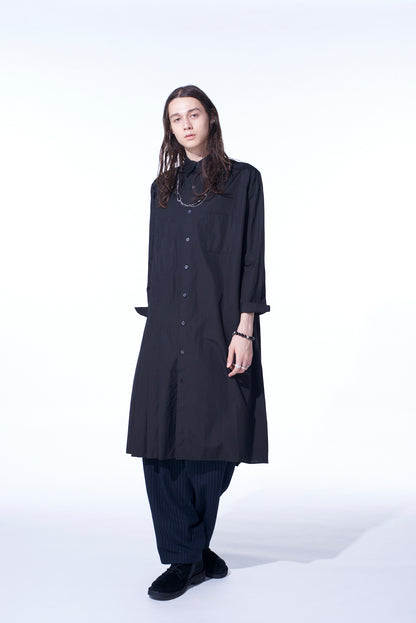 COTTON BROAD PLEATED SHIRT DRESS