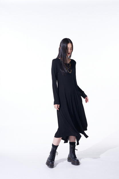 RAYON JERSEY ASYMMETRICAL DRESS