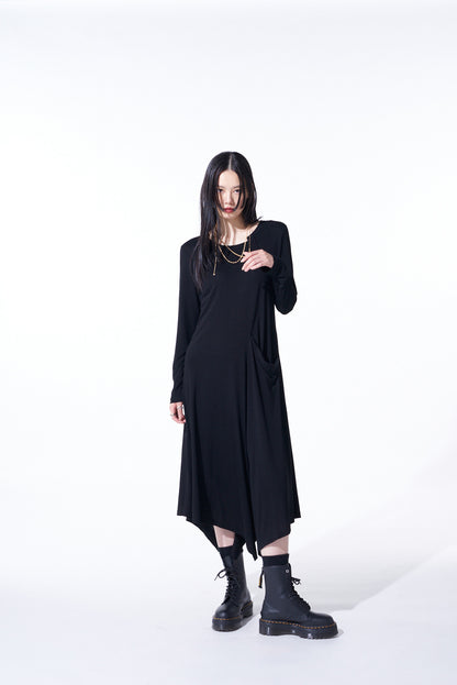 RAYON JERSEY ASYMMETRICAL DRESS