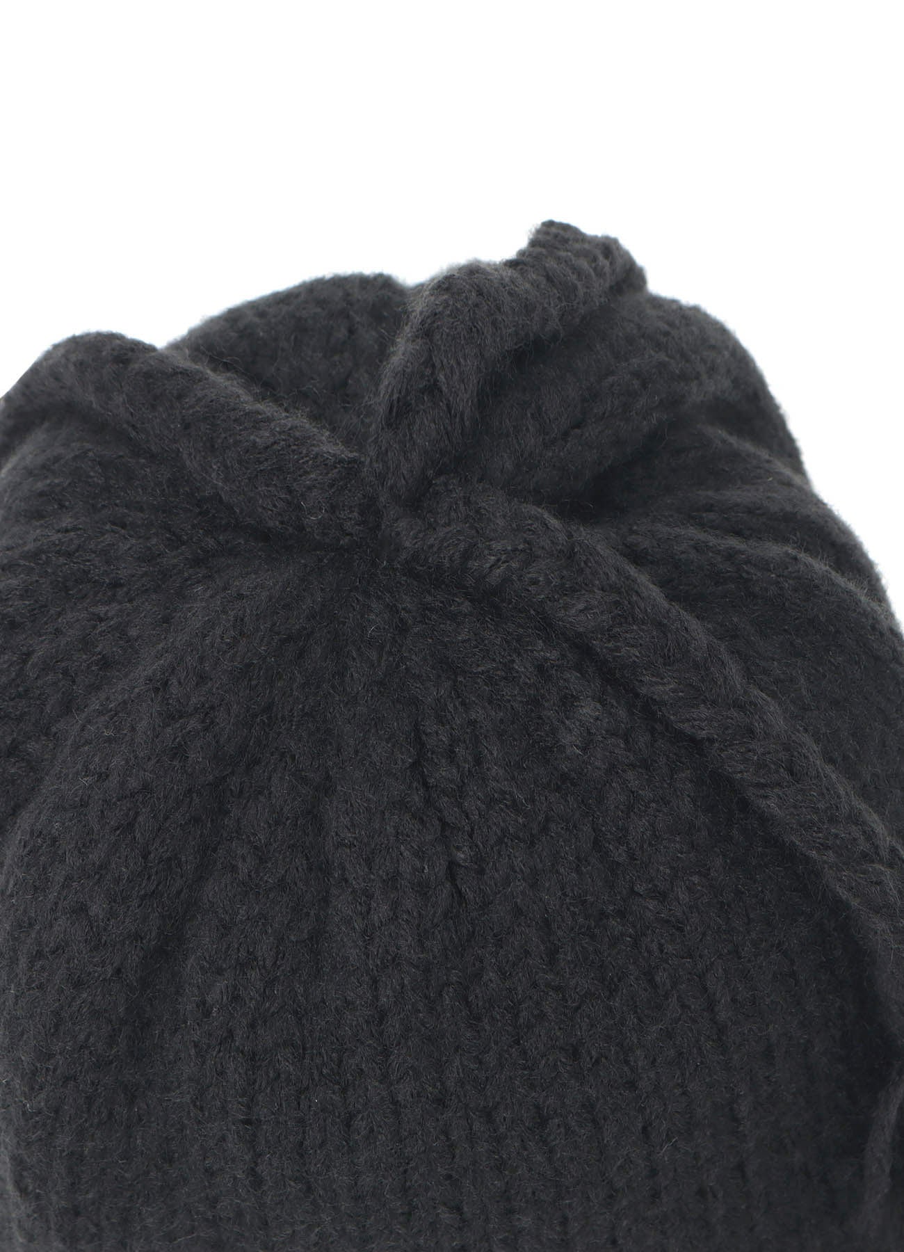 KNIT BEANIE WITH FRINGED EARPIECES