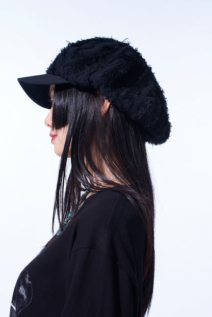 JACQUARD FRINGE STRIPE CASQUETTE