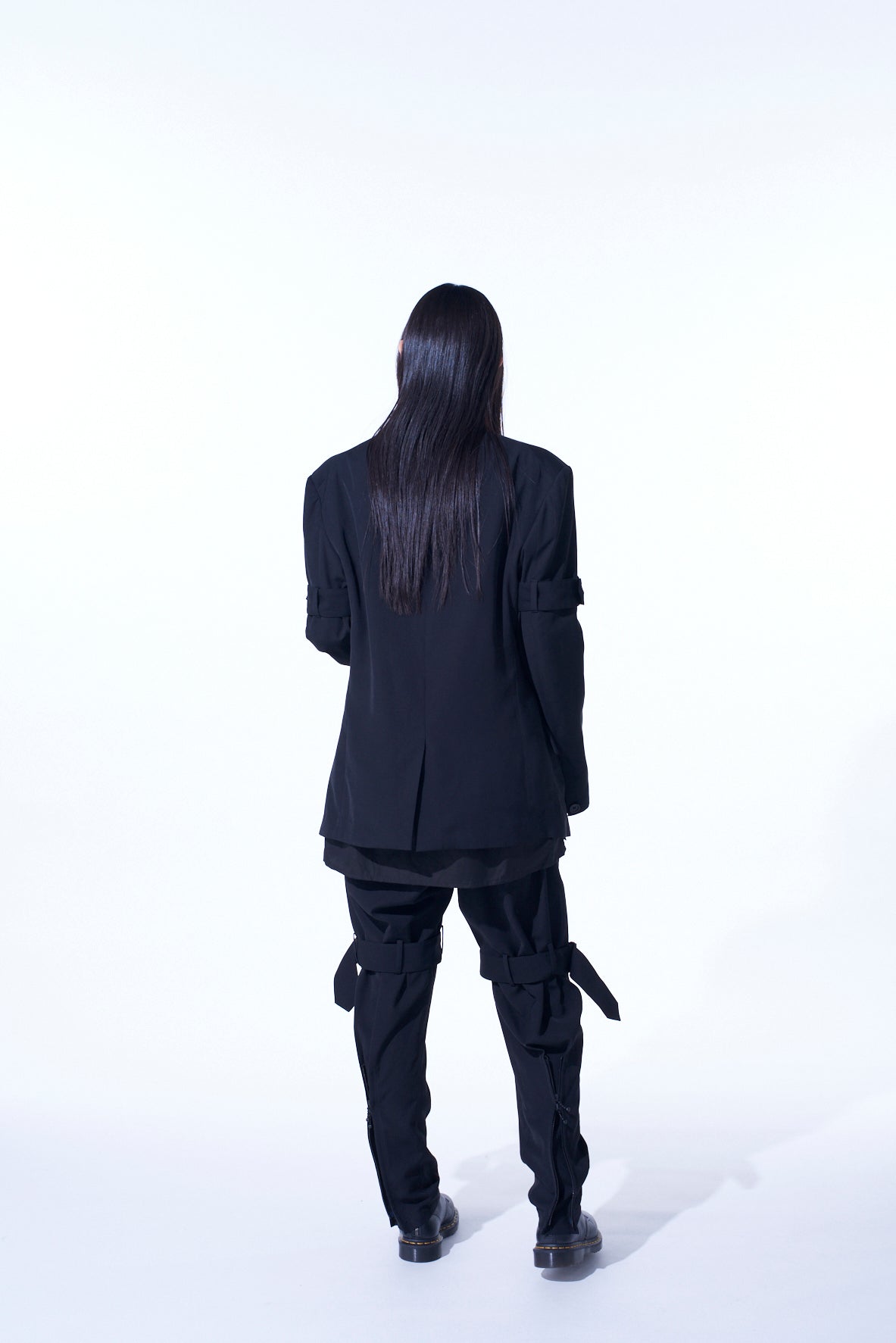 PE/GABARDINE BELTED BANDAGE JACKET