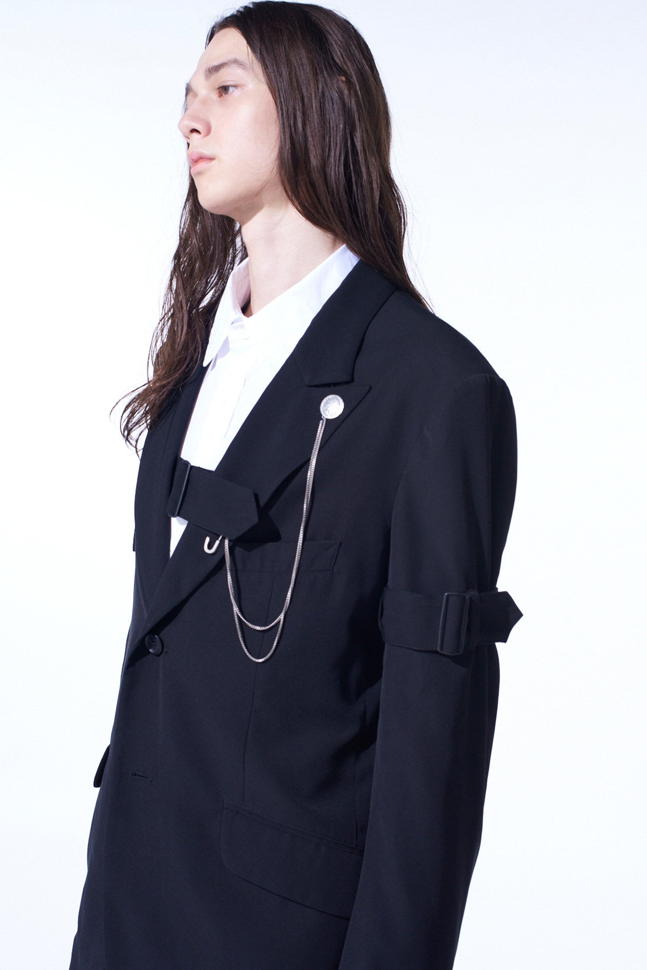 PE/GABARDINE BELTED BANDAGE JACKET