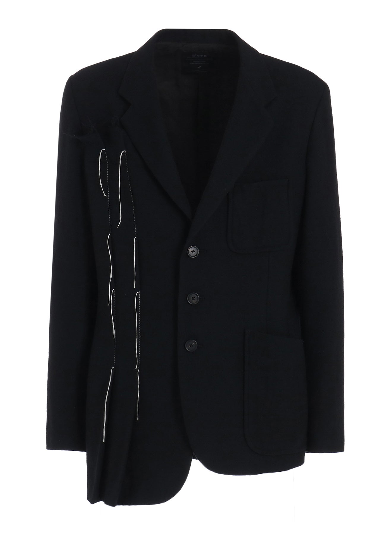 WOOL VIYELLA ASYMMETRICAL PLEATED JACKET