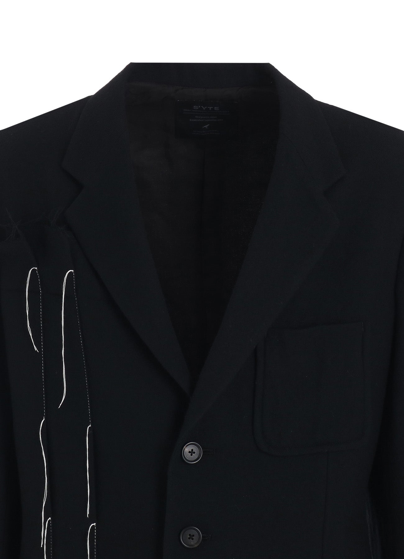 WOOL VIYELLA ASYMMETRICAL PLEATED JACKET