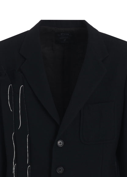 WOOL VIYELLA ASYMMETRICAL PLEATED JACKET