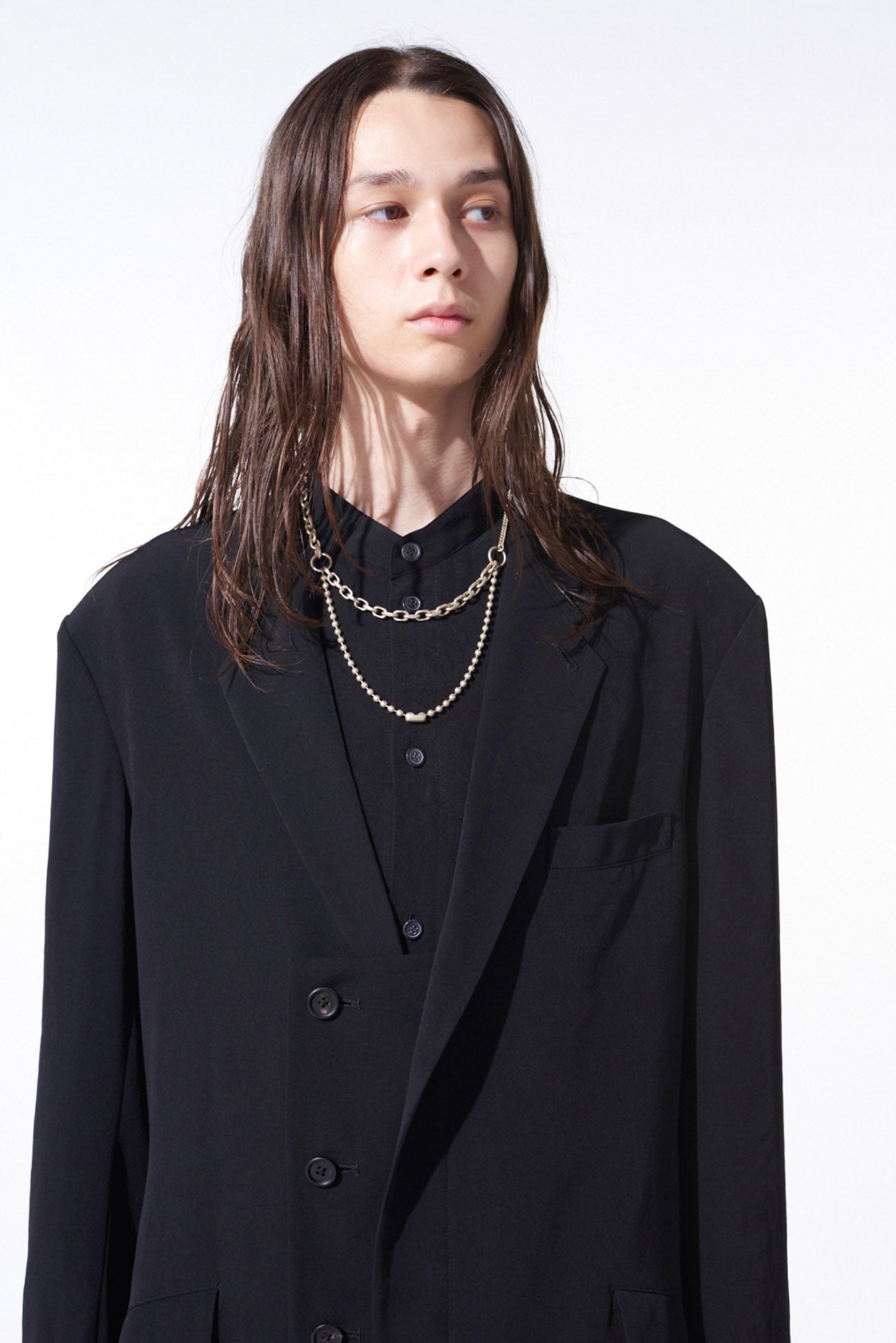 CREPE de CHINE OVERSIZE NOTCHED LAPEL JACKET