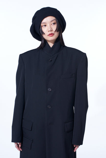 WASHER WOOL GABARDINE SLIM LONG JACKET