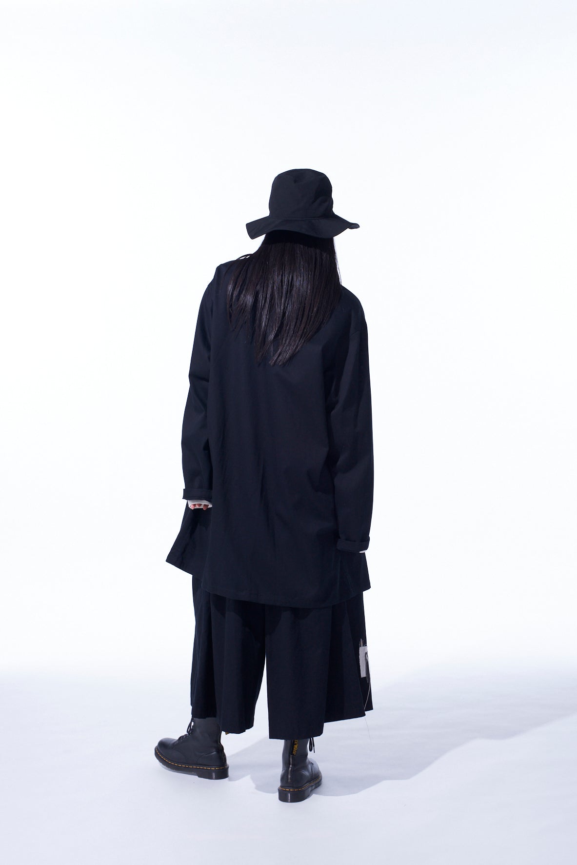 COTTON TWILL "BORO"APPLIQUE LONG JACKET