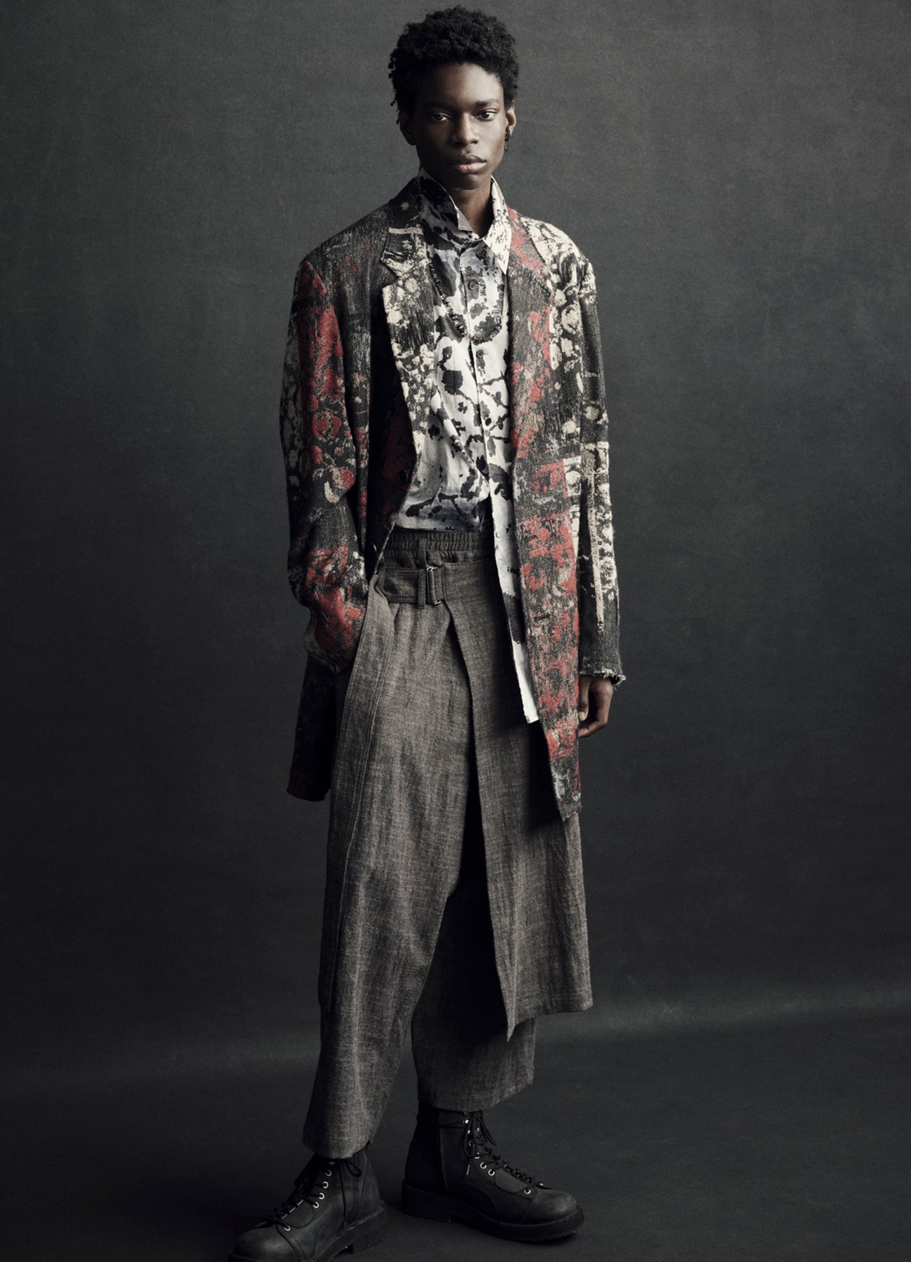 FLORAL JACQUARD LONG JACKET