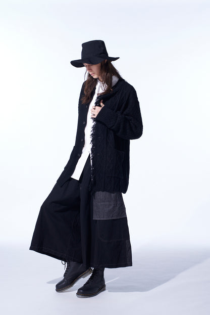 CORPILON BULKY WOOL FRINGE CARDIGAN