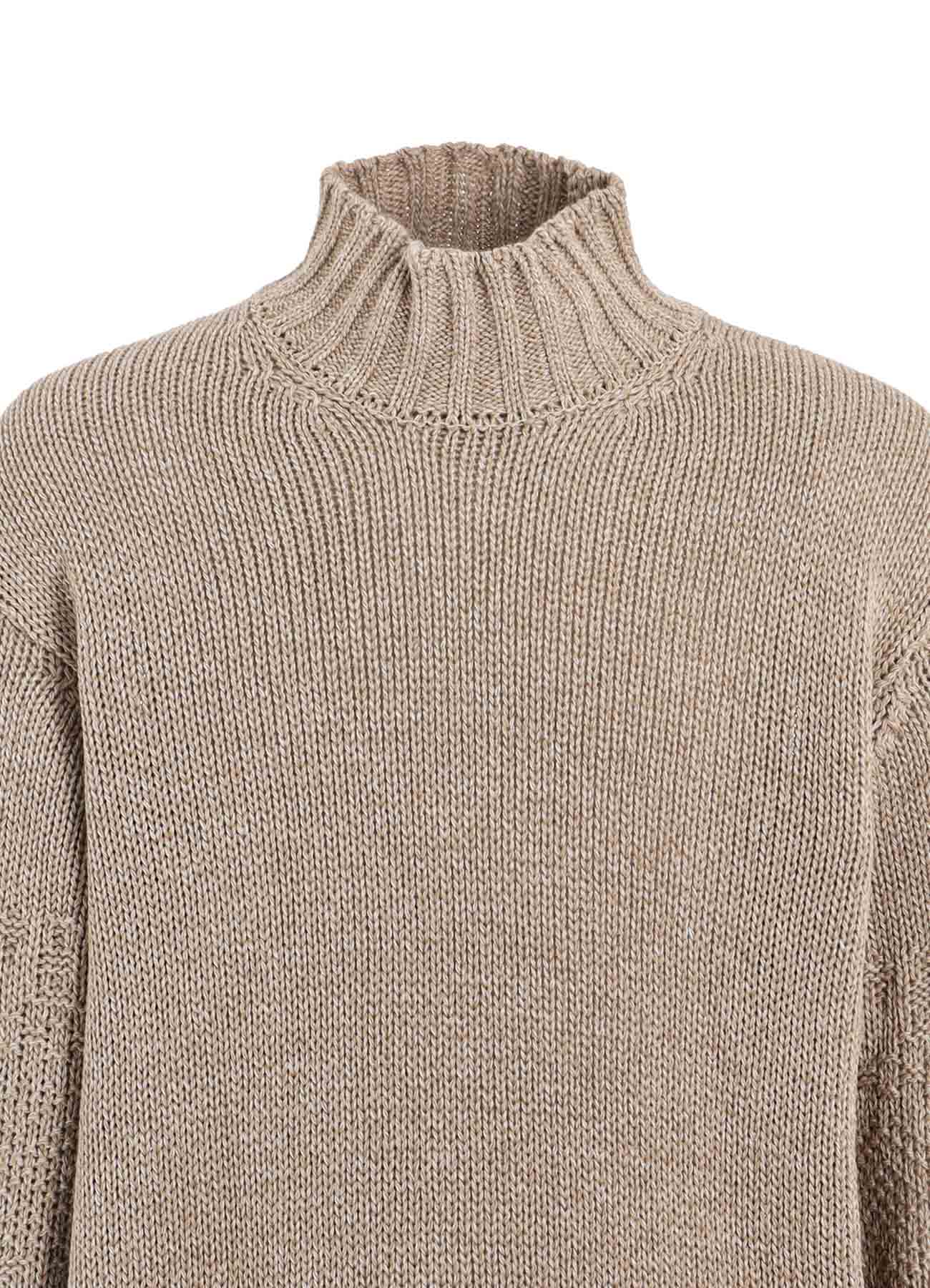 BULKY WOOL LYNX HIGH NECK KNIT