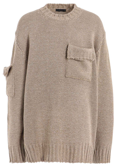 BULKY WOOL BIG POCKET PULLOVER