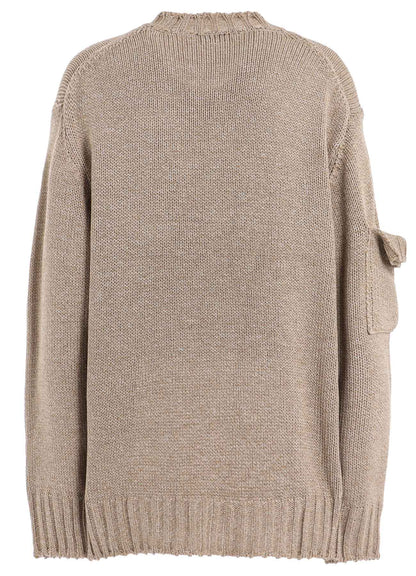 BULKY WOOL BIG POCKET PULLOVER