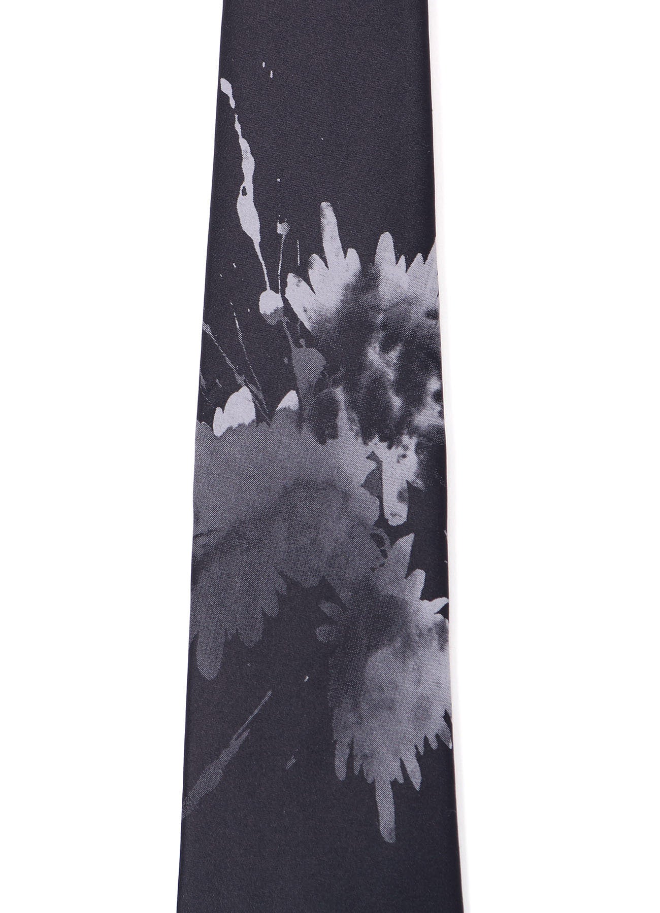 SILK SATIN CHRYSANTHEMUM FLOWER PRINT REGULAR TIE