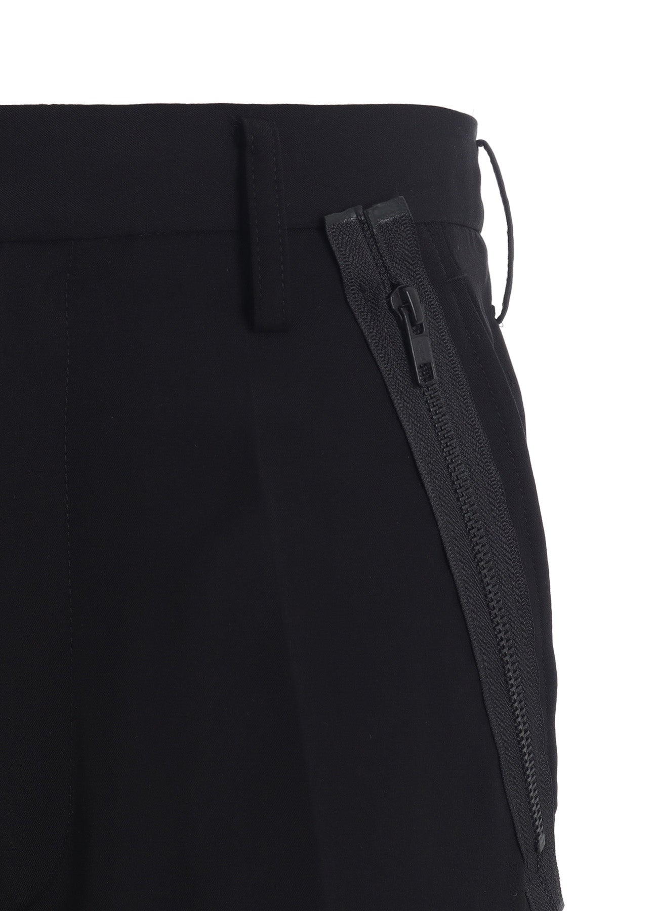 PE/GABARDINE ZIPPER-TAPED SLIM PANTS