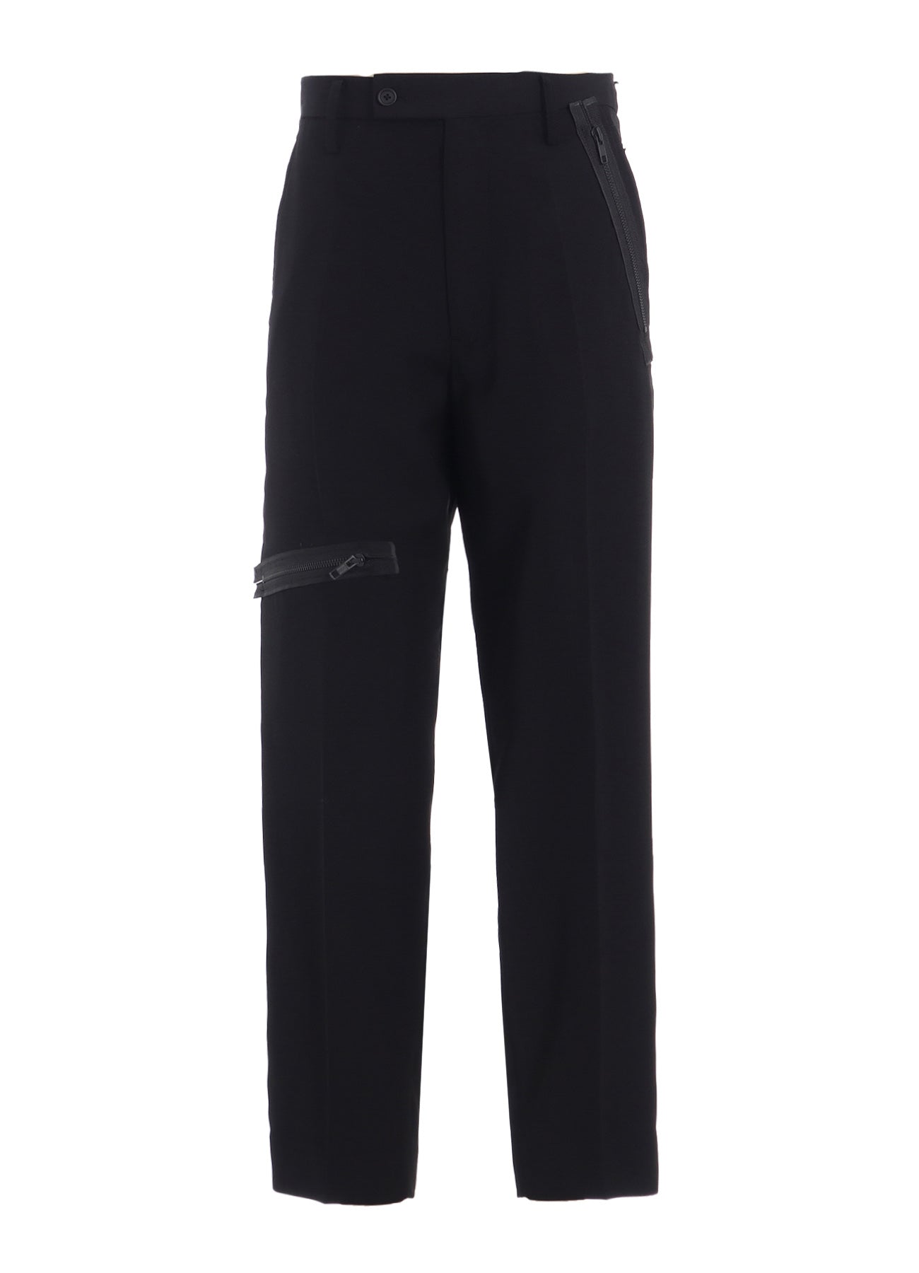 PE/GABARDINE ZIPPER-TAPED SLIM PANTS