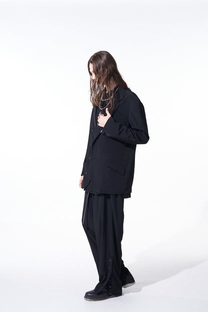 CREPE de CHINE BUTTON-SLIT PANTS