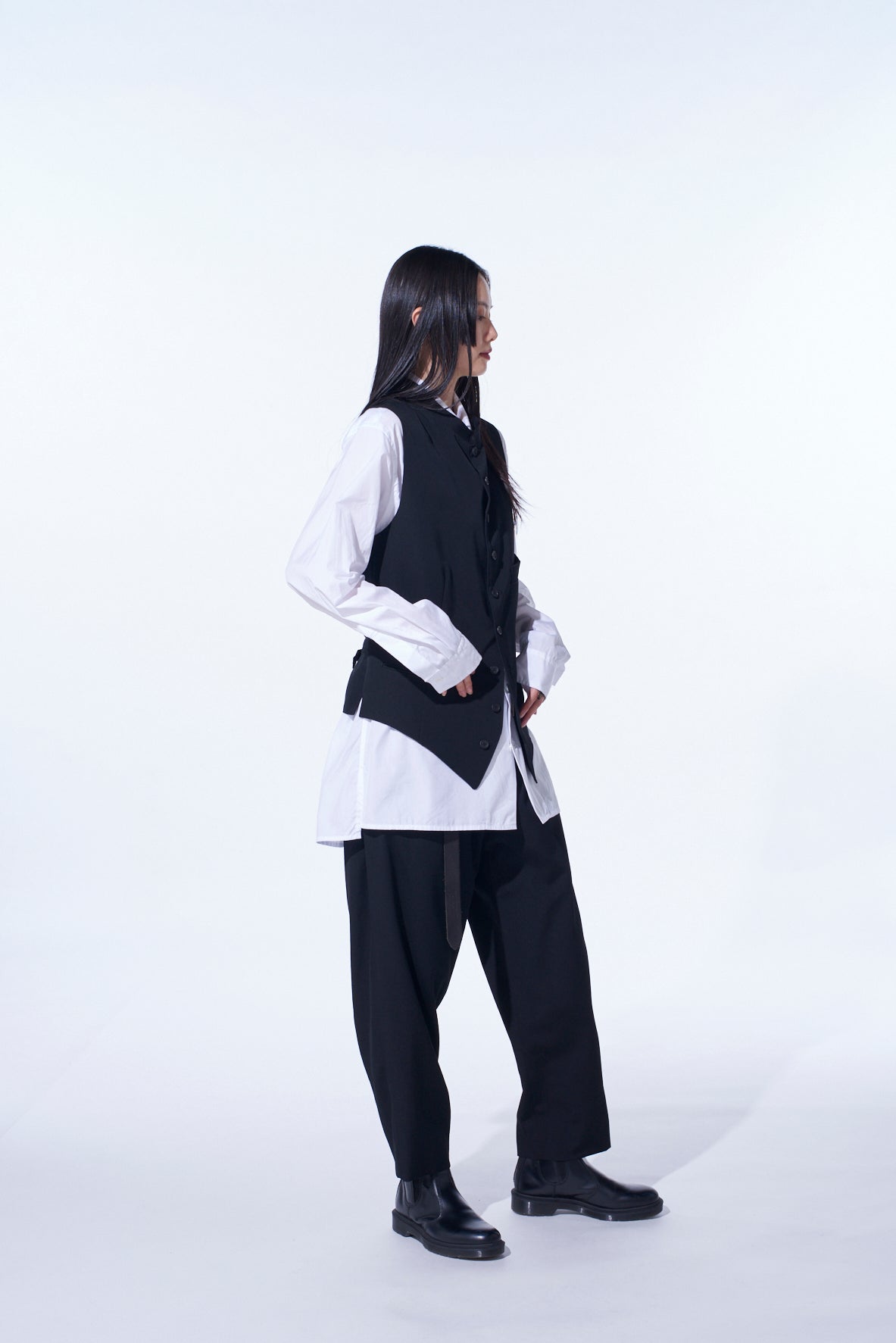 WASHER WOOL GABARDINE 2-TUCK WIDE PANT