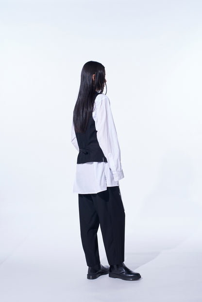 WASHER WOOL GABARDINE 2-TUCK WIDE PANT