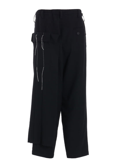 WOOL VIYELLA PLEATED WRAP PANTS