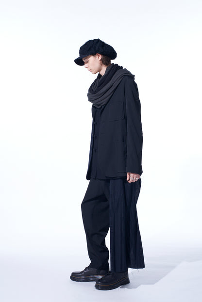 WASHER WOOL GABARDINE PLEATED WRAP PANTS