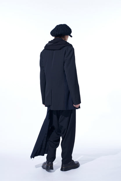 WASHER WOOL GABARDINE PLEATED WRAP PANTS