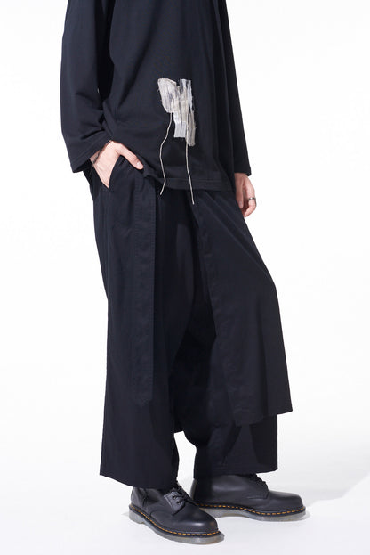 COTTON TWILL WRAP PANTS