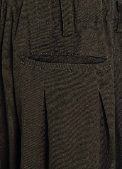 COTTON DRILL "BORO"APPLIQUE CULOTTE PANTS