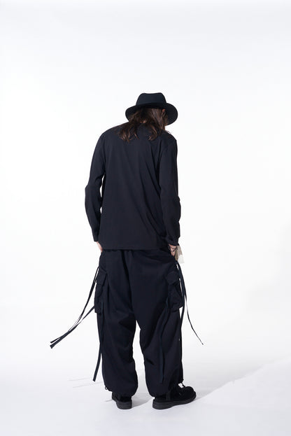 COTTON TWILL ARMY TECHNO PANTS