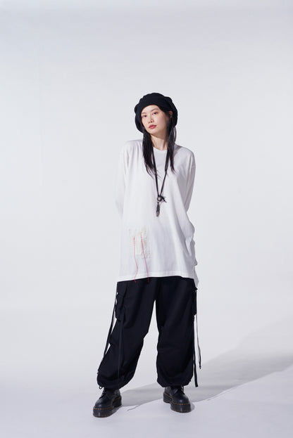 COTTON TWILL ARMY TECHNO PANTS