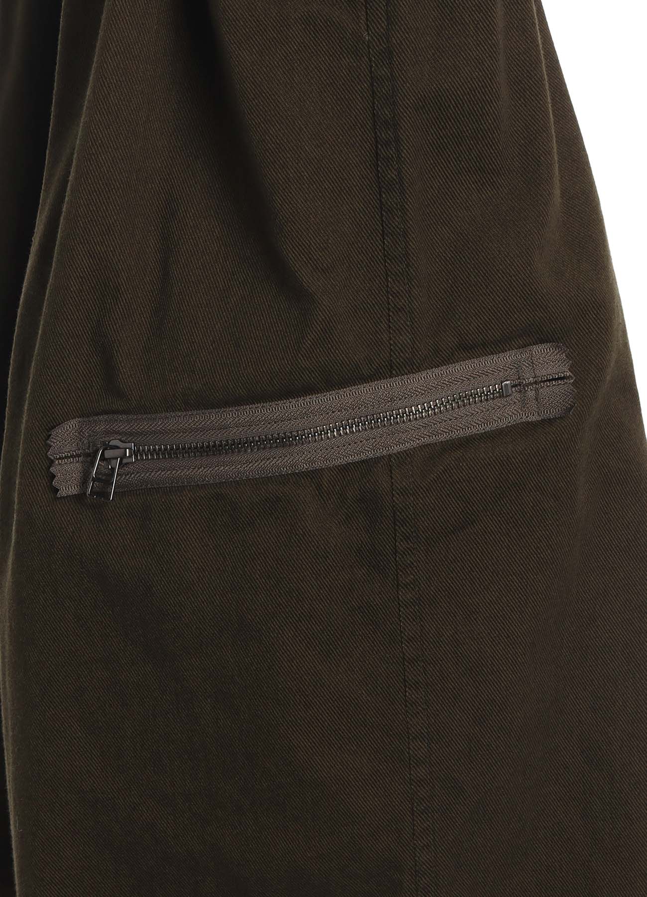 COTTON DRILL ZIPPER POCKET BALLOON PANTS