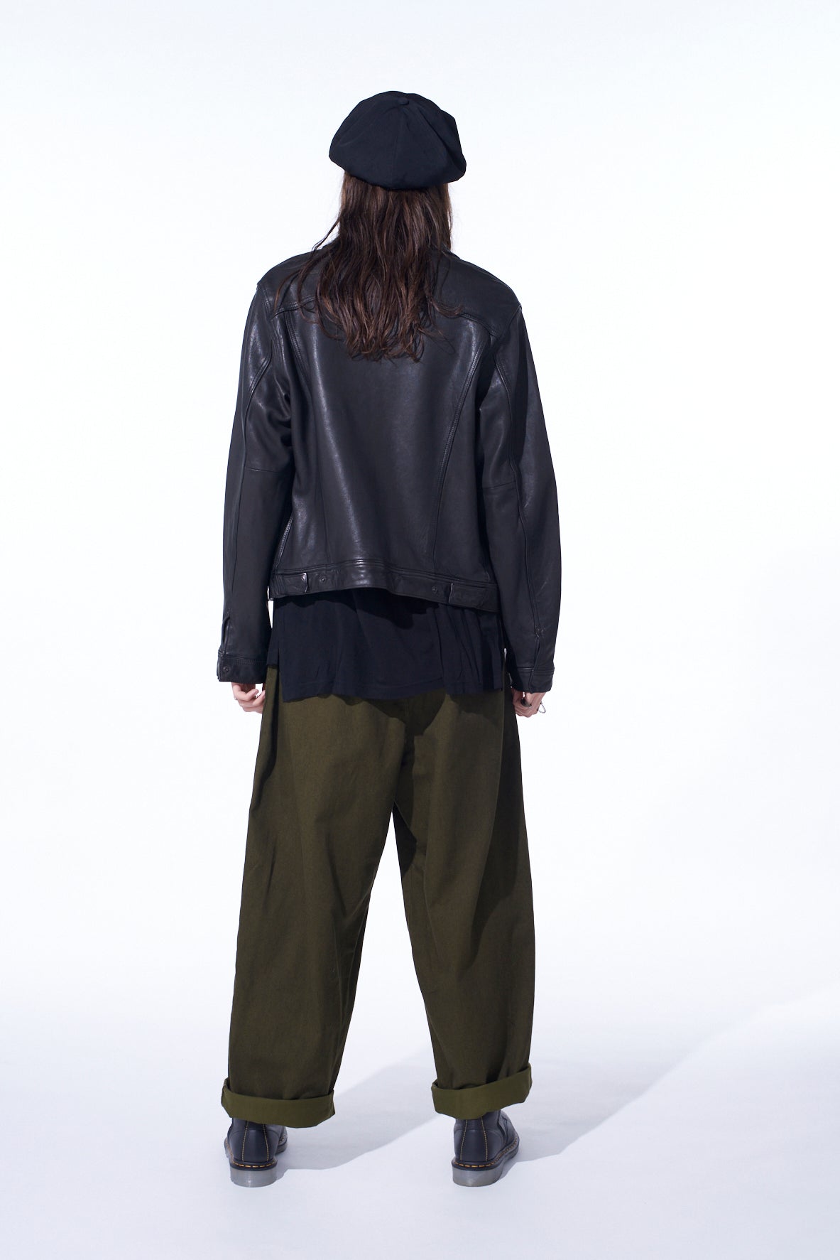 COTTON DRILL DRAWSTRING WIDE PANTS