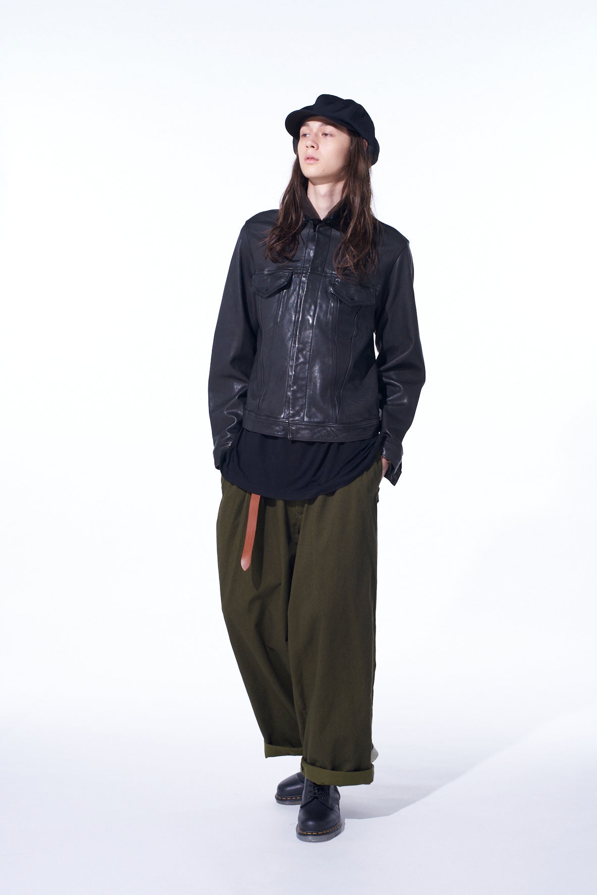 COTTON DRILL DRAWSTRING WIDE PANTS