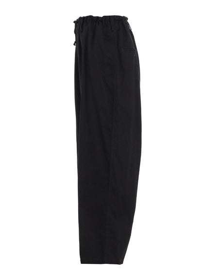 COTTON DRILL DRAWSTRING WIDE PANTS