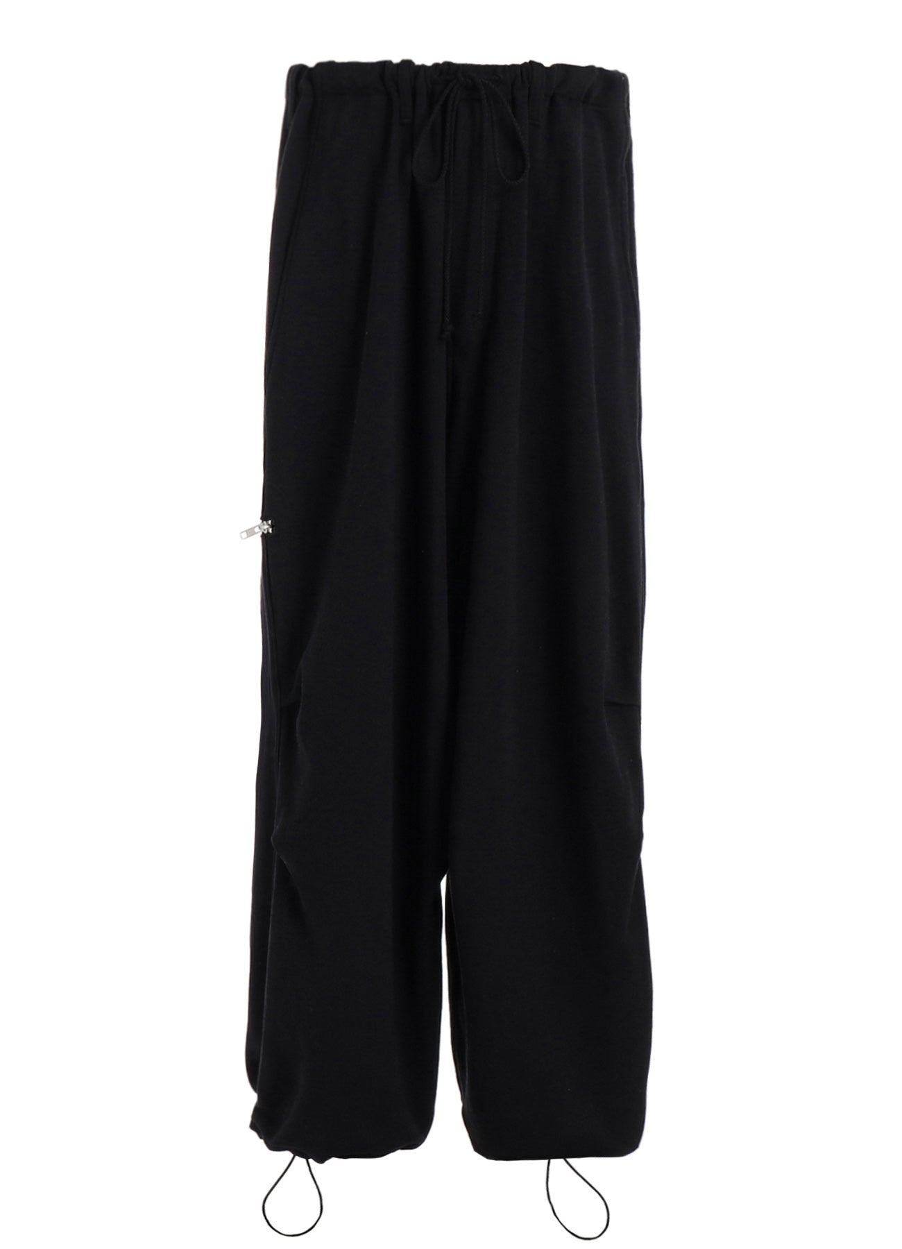 FRENCH TERRY KNEE TUCK WIDE PANTS