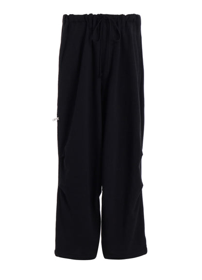 FRENCH TERRY KNEE TUCK WIDE PANTS