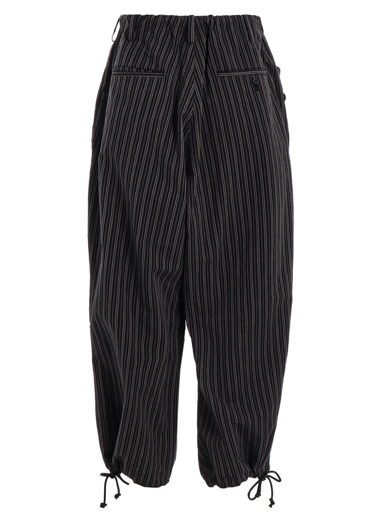 OVERDYED STRIPES KNEE TUCK WIDE PANTS