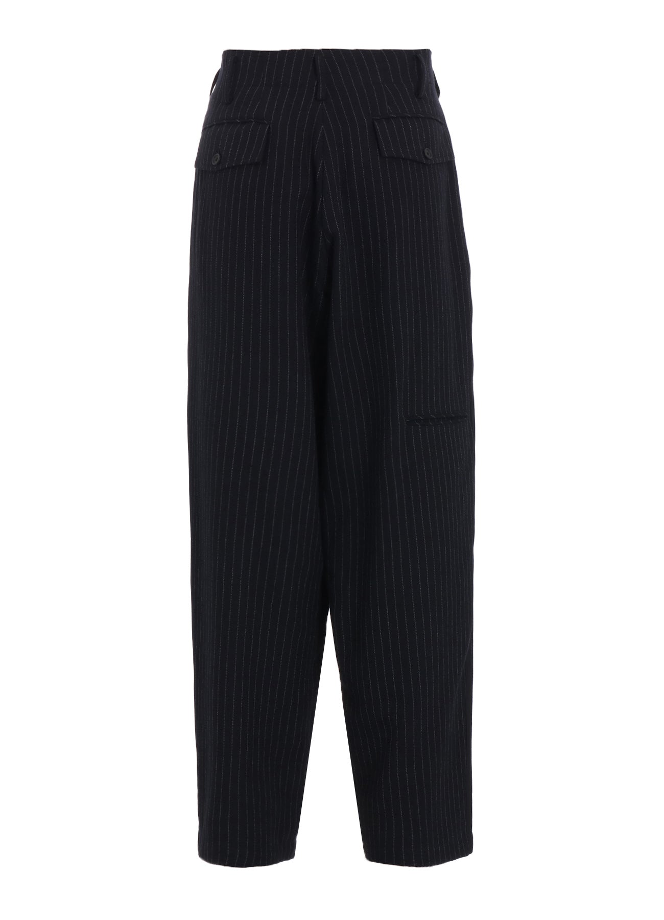 CHAMBRAY VIYELLA STRIPED WIDE TROUSERS WITH SIDE TAPE