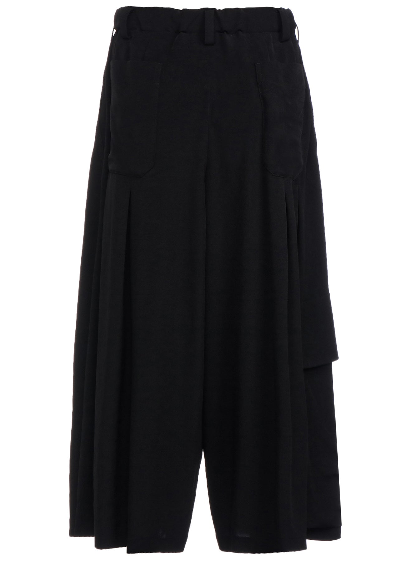 CREPE de CHINE CROPPED WIDE PANTS WITH GUSSETED FLAP POCKET