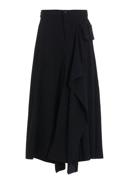 WASHER WOOL GABARDINE PLEATED SKIRT