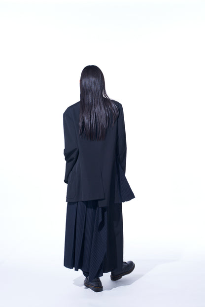 WASHER WOOL GABARDINE PLEATED SKIRT