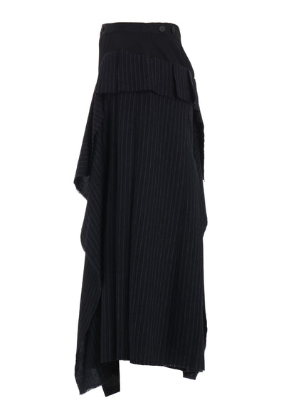 WASHER WOOL GABARDINE PLEATED SKIRT