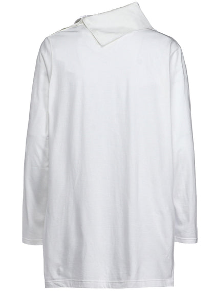 SOFT JERSEY "BORO"APPLIQUE HIGH NECK LONG-SLEEVED T-SHIRT