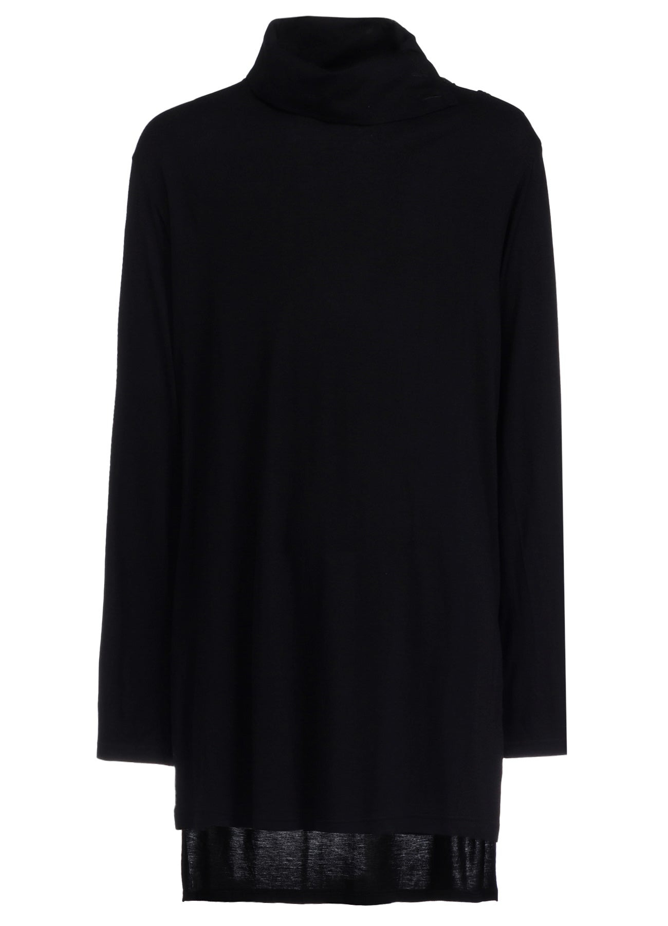 RAYON JERSEY HIGH NECK LONG-SLEEVED T-SHIRT