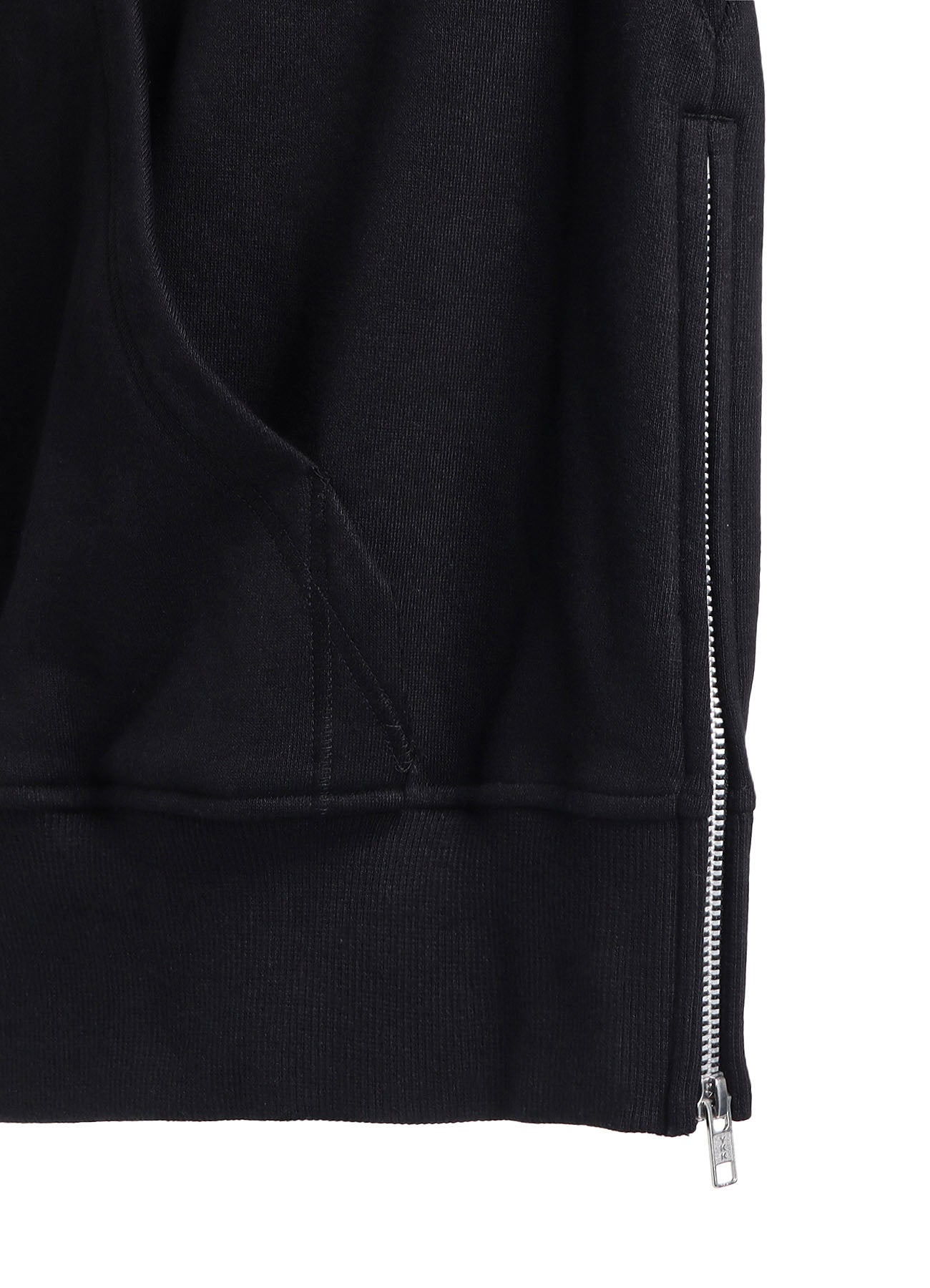 FRENCH TERRY SIDE ZIP HOODIE